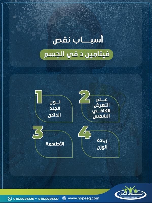 اسباب نقص فيتامين د في الجسم