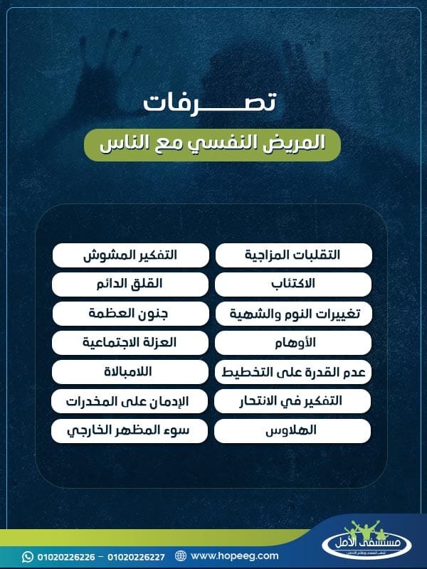 ما هي تصرفات المريض النفسي مع الناس