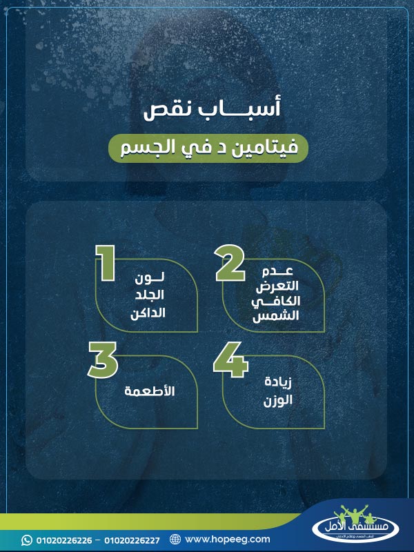 اسباب نقص فيتامين د في الجسم