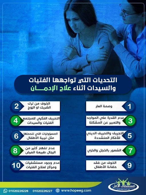 التحديات التي تواجهها الفتيات والسيدات أثناء علاج الإدمان