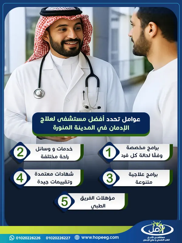 عوامل تحدد أفضل مستشفى لعلاج الإدمان في المدينة المنورة