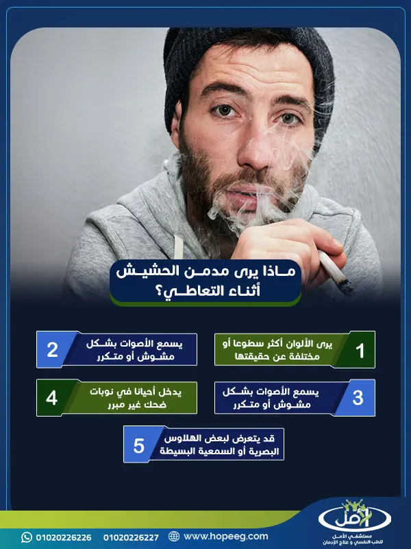 ماذا يرى مدمن الحشيش أثناء التعاطي؟