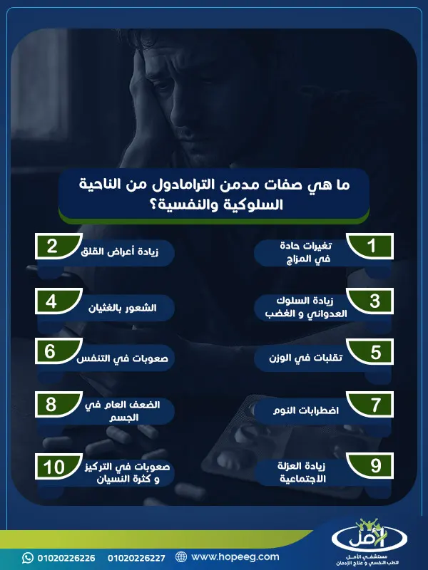 ما هي صفات مدمن الترامادول من الناحية السلوكية والنفسية؟