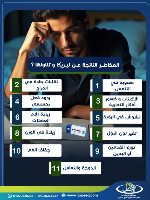المخاطر الناتجة عن ليريكا وتناولها؟
